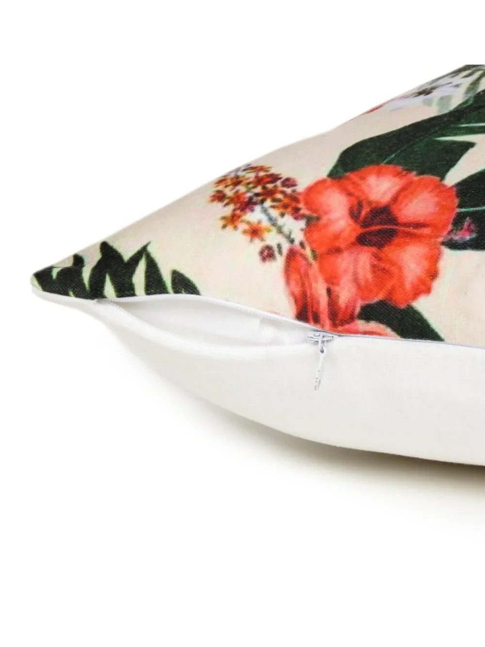 Oussum Cushion Cover Cotton Floral & Tropical Leaf Printed Pillow Case Set of 2